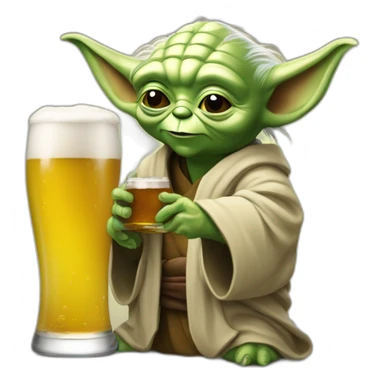 Yoda qui boit une bière sticker