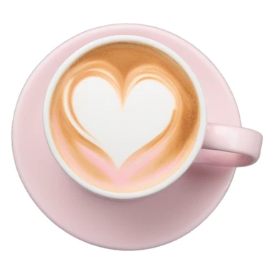  pale pink coffee mug heart shaped latte art cappuccino sticker