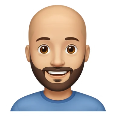 hispanic bald man with b sticker