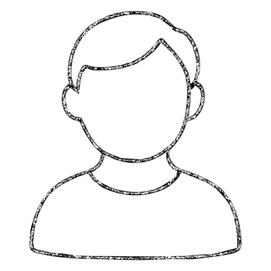 hand-drawn outlined icon of a client or customer, sketchy lines sticker