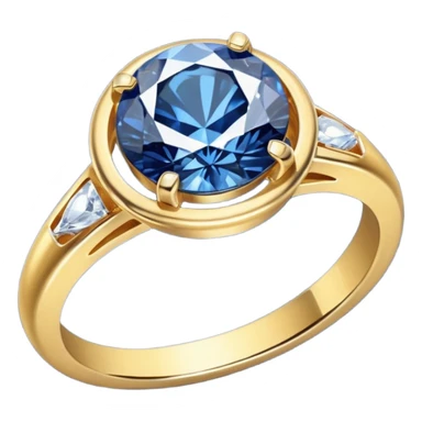 gold ring with a diamond in a dark blue case sticker