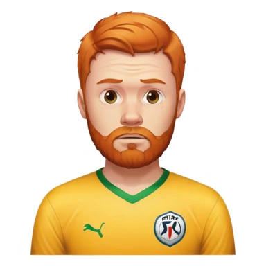 a ginger with beard playing fifa and is sad sticker