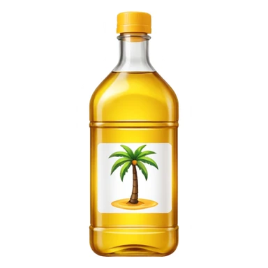 yellow palm cooking oil bottle with a label sticker