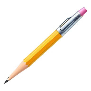 A sleek, modern pencil hovering slightly above the ground, with a soft glowing outline suggesting creativity and creation. The design is clean, flat, and minimal, perfect for an empty state UI. sticker