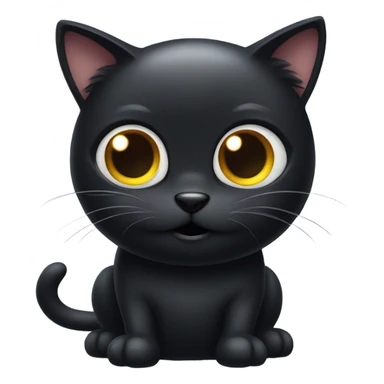 Fat black cat sticker