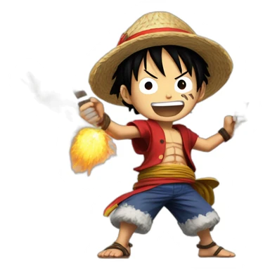 Mini luffy au combat sticker