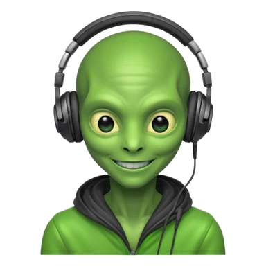 a alien behind the turntables sticker