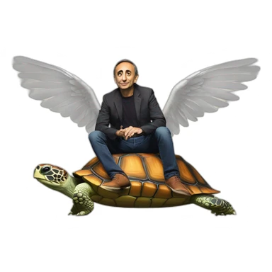 Eric Zemmour sur une tortue avec 3 ailes sticker