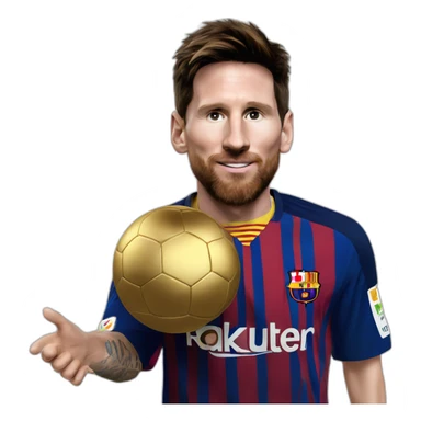 Messi avec le ballon d'or sticker