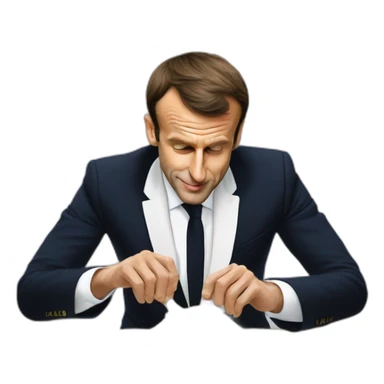 Emmanuel Macron sniffing flour sticker