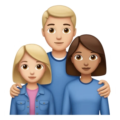 emoji of a family of 5: two adults, three teenagers sticker