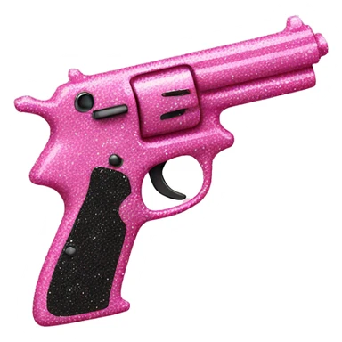 Pink gun with glitter  sticker