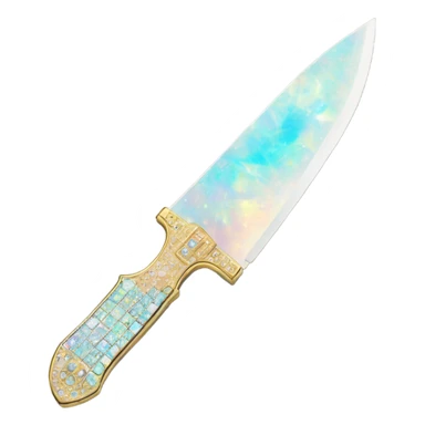 opal crystal rhinestone gold knife sticker