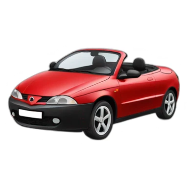 Black Opel Tigra cabrio with red leather seats sticker