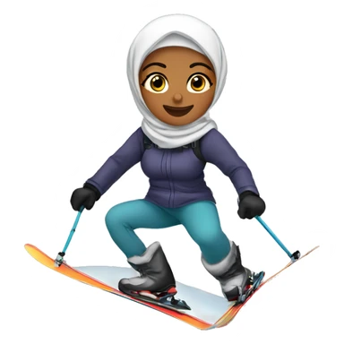 Hijabi-skiing-in-mountains sticker