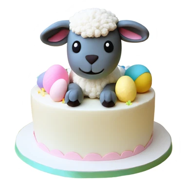 beautifully decorated 2 tier cute Easter lamb cake sticker