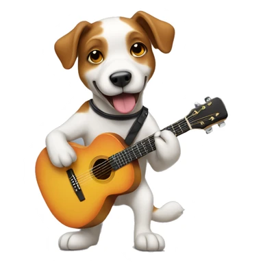 dog play guitar sticker
