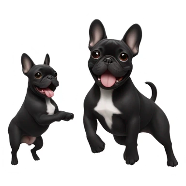 Black French bulldog dancing funny sticker