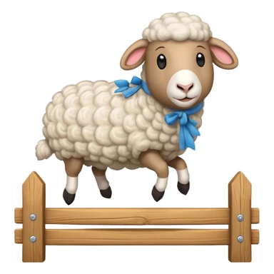 sheep jumping fence sticker