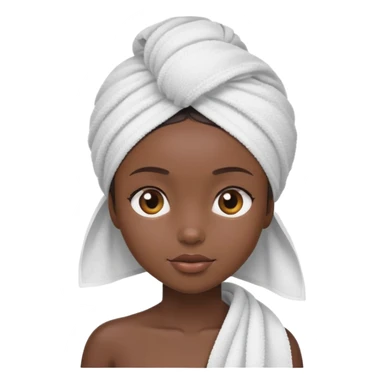 Black girl with a towel on her head nd a towel on her body sticker