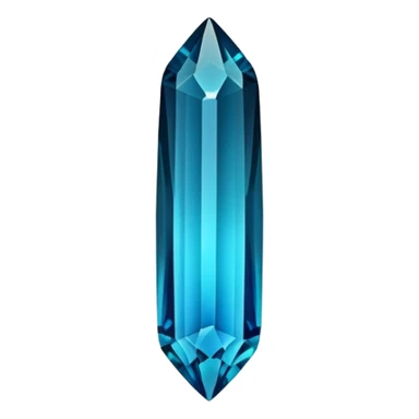 Indicolite tourmaline gemstone with deep electric blue color and elongated crystal shape sticker