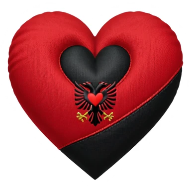 Albanien flag blandet med hjerte sticker