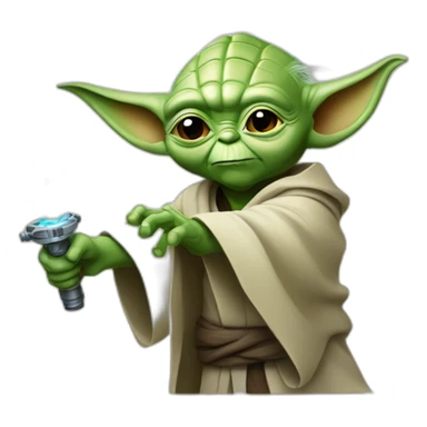 Master Yoda with lasersaber  sticker