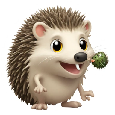 hedgehog with worm sticker