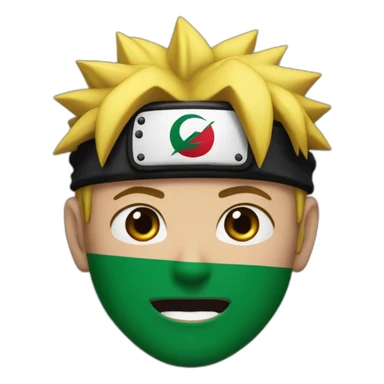 Naruto with palestine flag on his mouth sticker