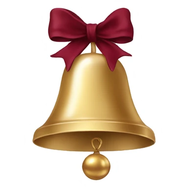Christmas bells with burgundy bow sticker