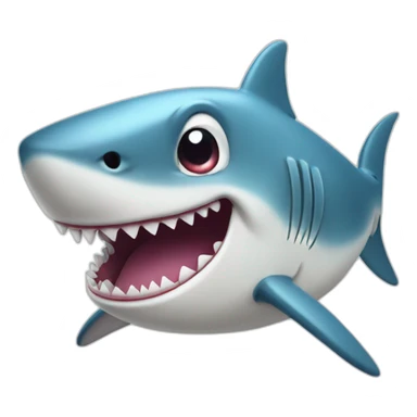 Cute shark with big teeth sticker