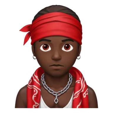 Blood gang member with red bandana sticker