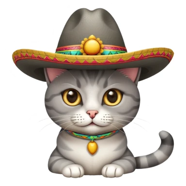 Cat with Mexican hat sticker