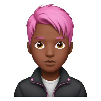  balck amn pink haired man sticker