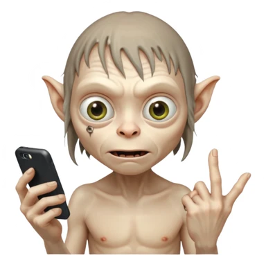 gollum typing a cellphone sticker