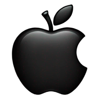 create a black coloured  Apple logo emoji sticker