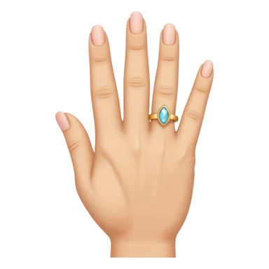 the ring finger, index finger, and middle finger facing up while the thumb and pinky finger are facing inwards towards the hand sticker