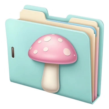 pastel file folder with pastel mushroom on cover  sticker