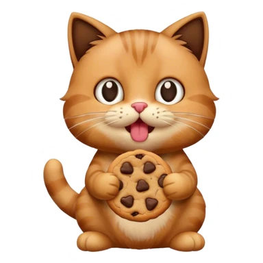 Cat eating a cookie sticker