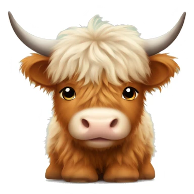 Cute Fluffy Highland cow baby sticker
