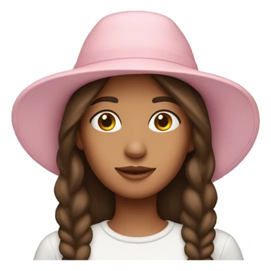Brunette Girl with Pastell pink fisher hat sticker