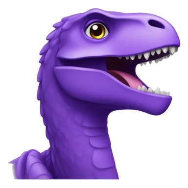 white outlines, purple raptor, in shock, head only sticker