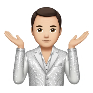 Tony Mortimer from East 17 with light skin, dark brown hair, white sequin outfit sticker