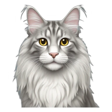 Grey white Maine coon sticker