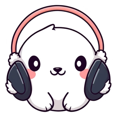 white winter ear muffs, cozy and fluffy sticker