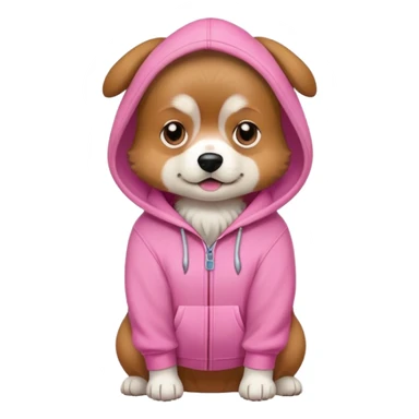  dog wearing a pink hoodie  sticker