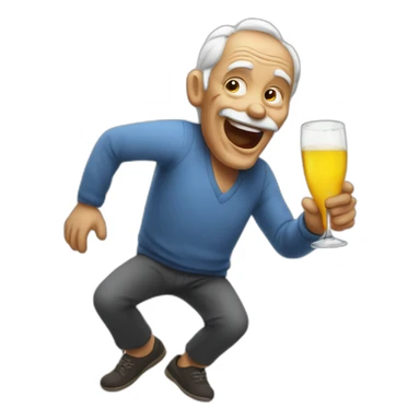 Old man partying like crazy sticker