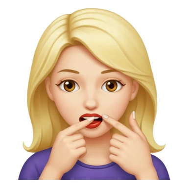 Woman biting her finger sticker