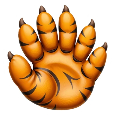 tiger paw five finger  sticker