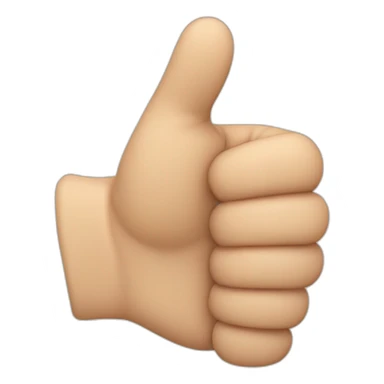 Thumb up but top part cruled like down put palm stays at place sticker